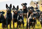 black and brown dogs