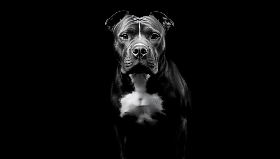 black and white pitbull