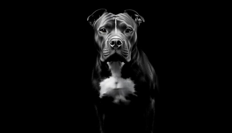 black and white pitbull