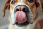 dog keeps licking lips