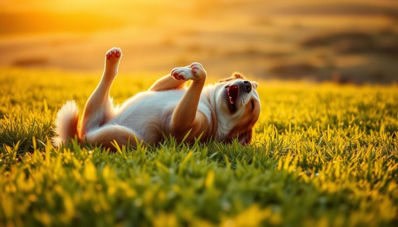 why do dogs roll in the grass