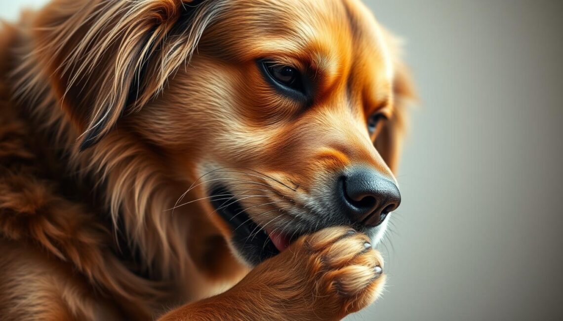 why is my dog licking his paws