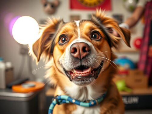 A dog with a humorous expression and funny name ideas