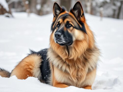 East European Shepherd showing its larger size and thicker coat compared to a German Shepherd East European Shepherd showing its larger size and thicker coat compared to a German Shepherd