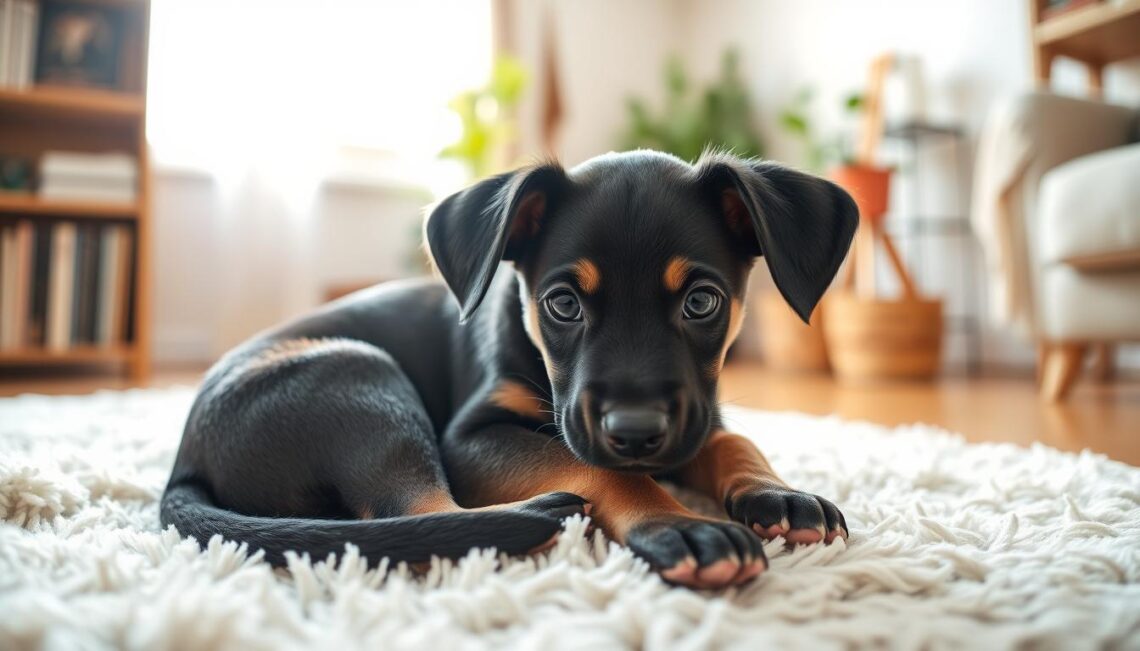 black and brown puppy