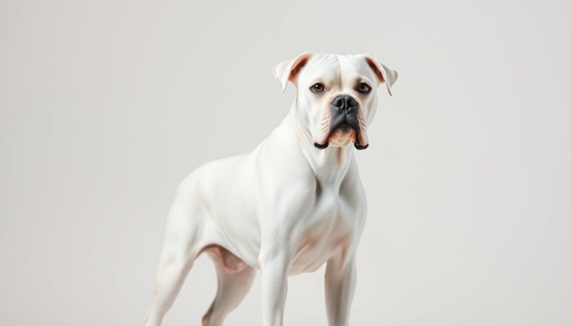 white boxer dog