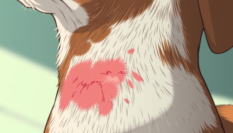 dog missing fur at neck
