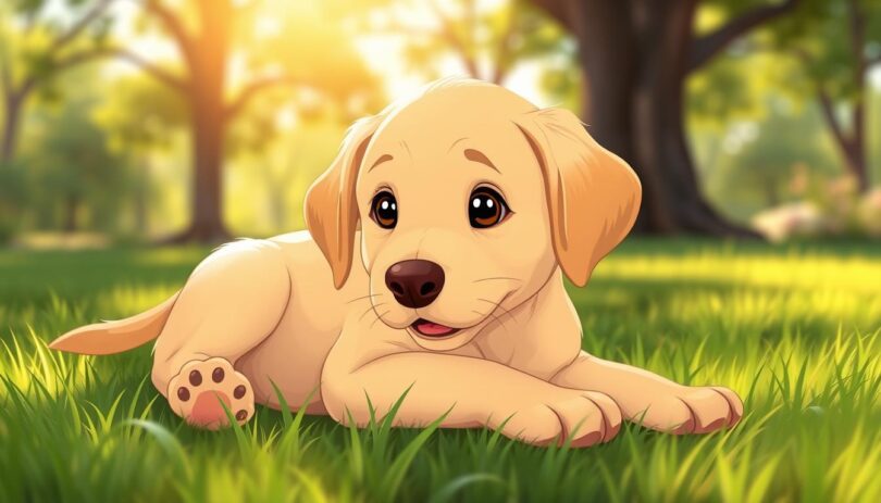 yellow lab pup