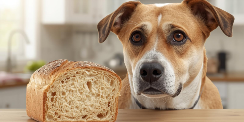 Dog Eats Sourdough Bread